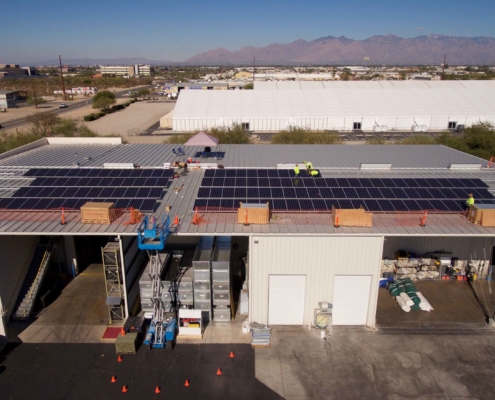 solar being installed on building roof