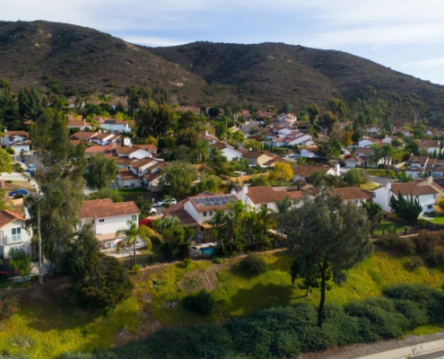 lush desert neighborhood with solar