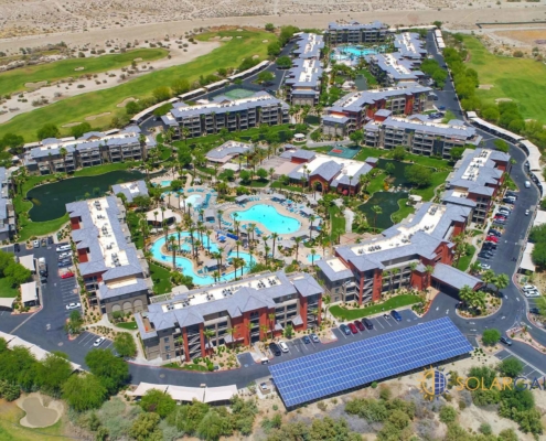 large residential complex with solar